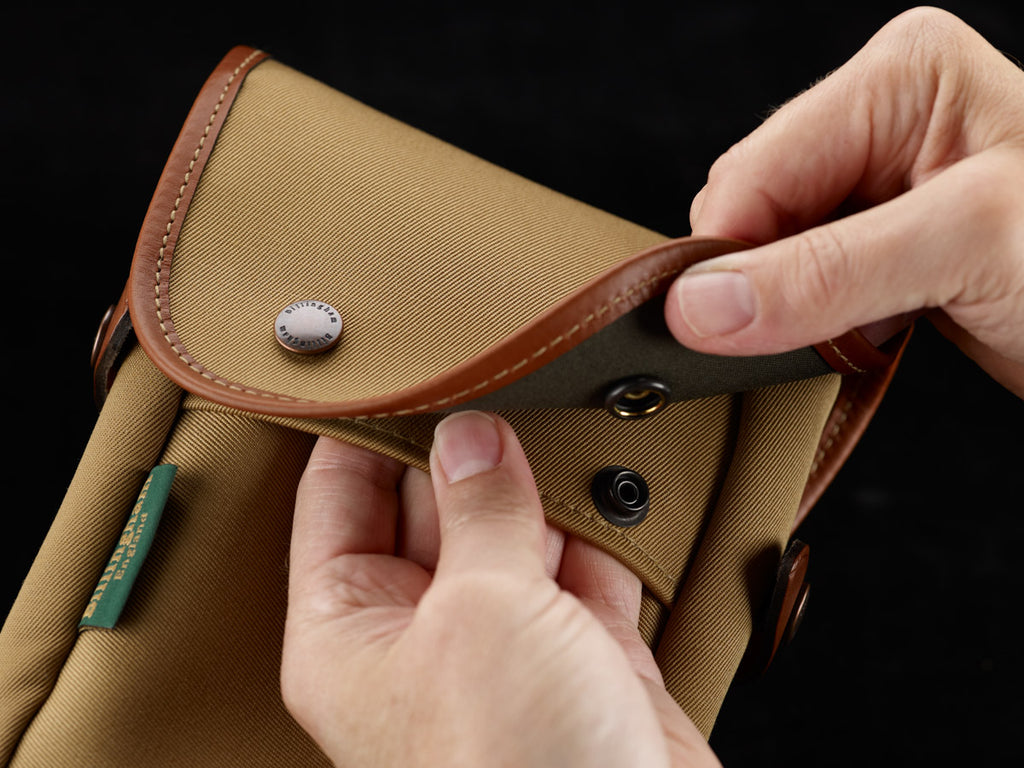 BILLINGHAM DELTA POCKET NOIR TAN CANVAS